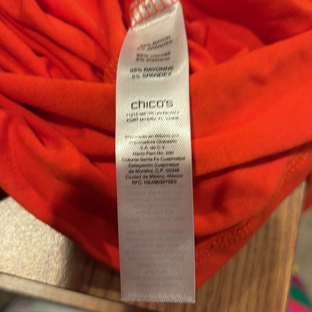 (16) 3 Zenergy by Chicos cage shoulder red top - NWT - Picture 4 of 4